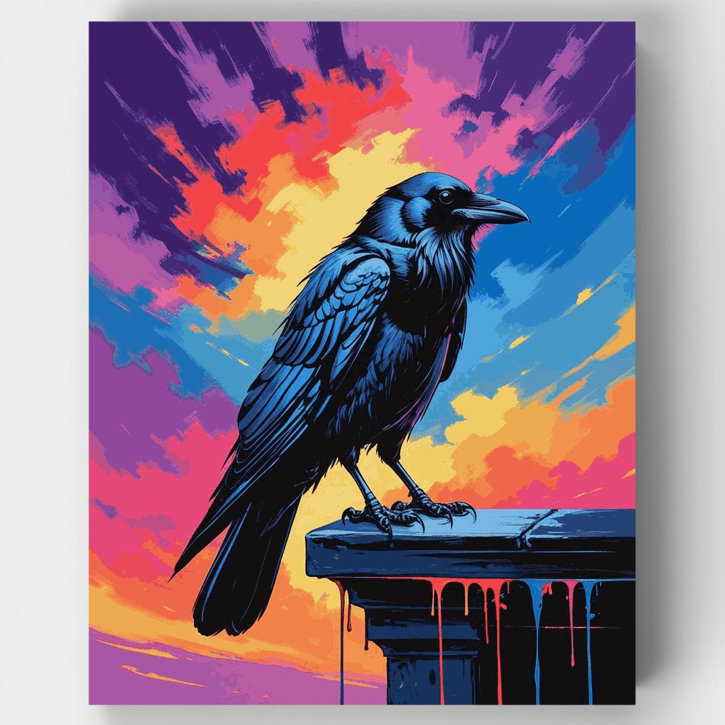 Cuervo al atardecer - Kit de pintura por números — Estándar