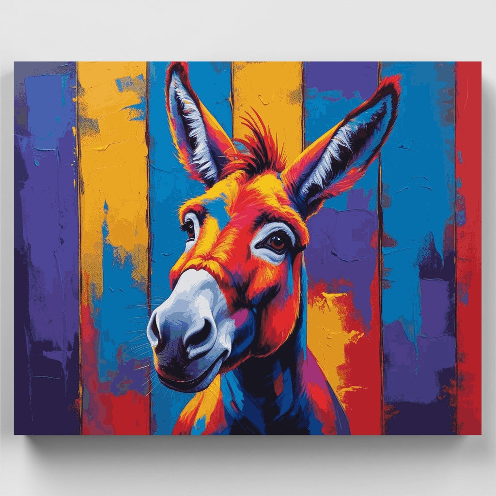 Vibrant Donkey Portrait - Paint by Numbers Kit