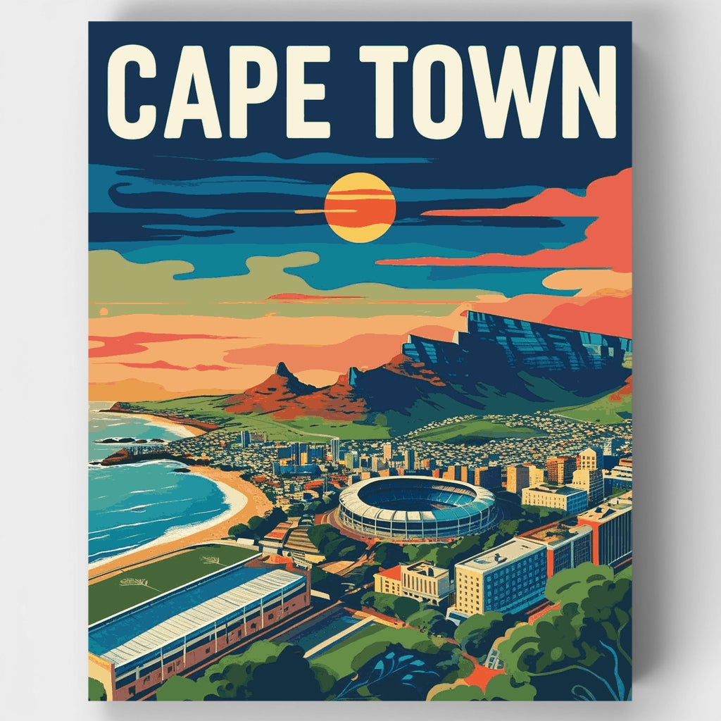 Kit de pintura por números - Vista aérea del atardecer en Ciudad del Cabo — Estándar
