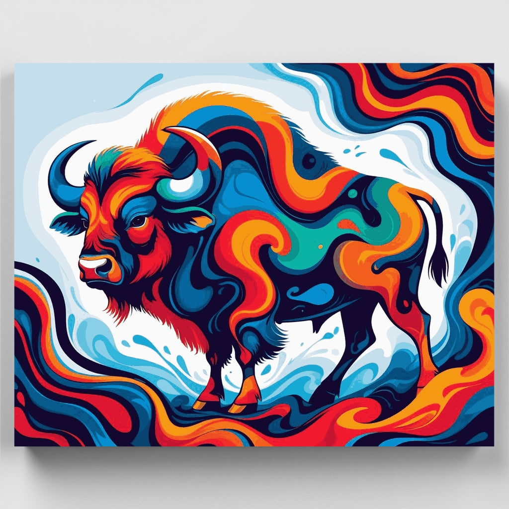Búfalo Vibrante - Kit de Pintura por Números — Estándar