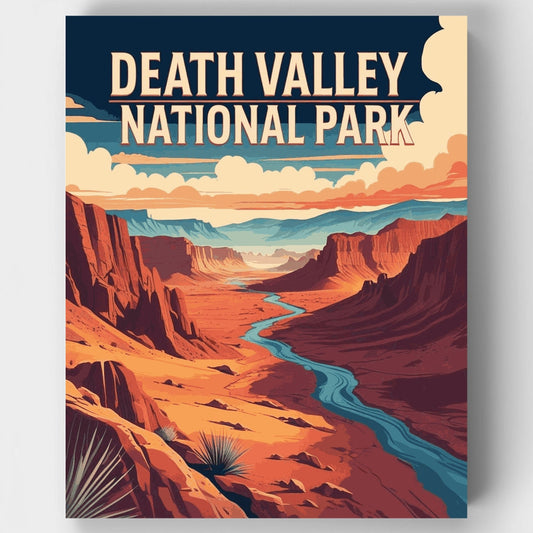 Death Valley National Park Winding Canyon River - Paint by Numbers Kit