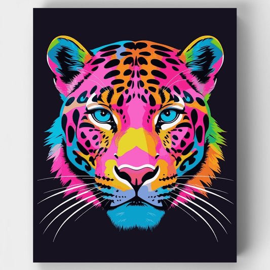 Vibrant Neon Leopard - Paint by Numbers Kit