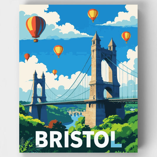 Bristol Clifton Bridge and Hot Air Balloon Festival - Paint by Numbers Kit