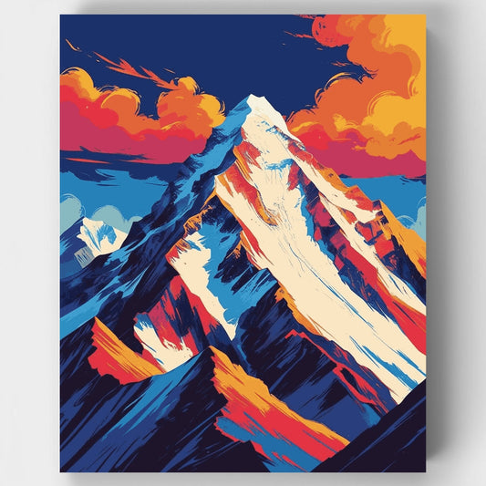 Sagarmatha National Park Blazing Sky Summit - Paint by Numbers Kit