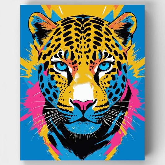 Vibrant Pop Art Jaguar - Paint by Numbers Kit