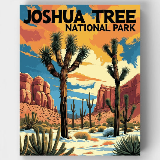 Joshua Tree National Park Winter Desert Scene - Paint by Numbers Kit