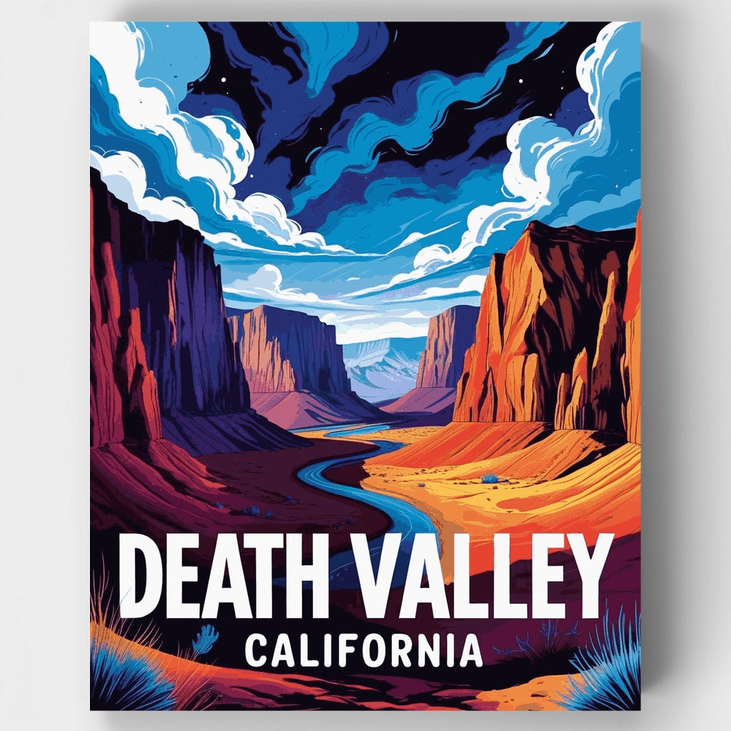 Kit de pintura por números: Vista del río en el cañón del Valle de la Muerte — Estándar
