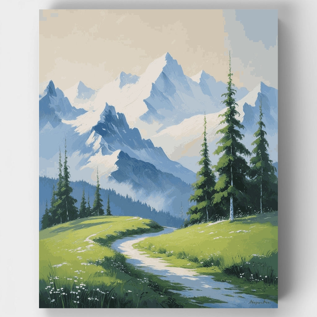 Kit de pintura por números - Sendero de pradera alpina del Parque Nacional del Monte Rainier — Estándar