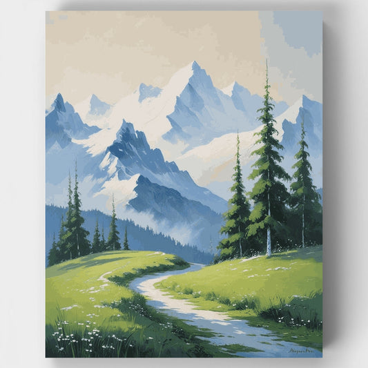 Mount Rainier National Park Alpine Meadow Trail - Paint by Numbers Kit