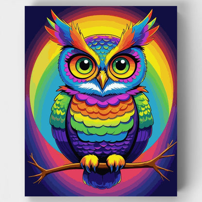 Rainbow Owl - Paint by Numbers Kit