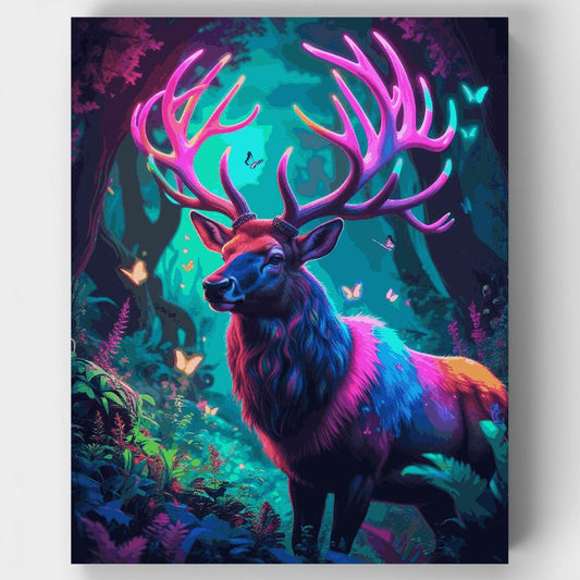 Neon Forest Stag - Paint by Numbers Kit