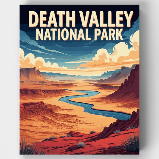 Death Valley National Park Desert River Canyon - Paint by Numbers Kit