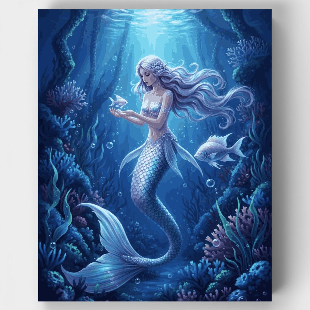 Kit de pintura por números: Reino submarino de la sirena encantada — Estándar
