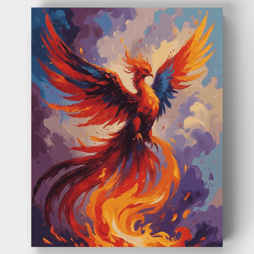 Kit de pintura por números: El despertar del fénix infernal — Estándar