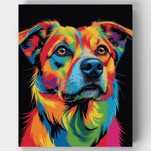 Colorful Rainbow Dog - Paint by Numbers Kit