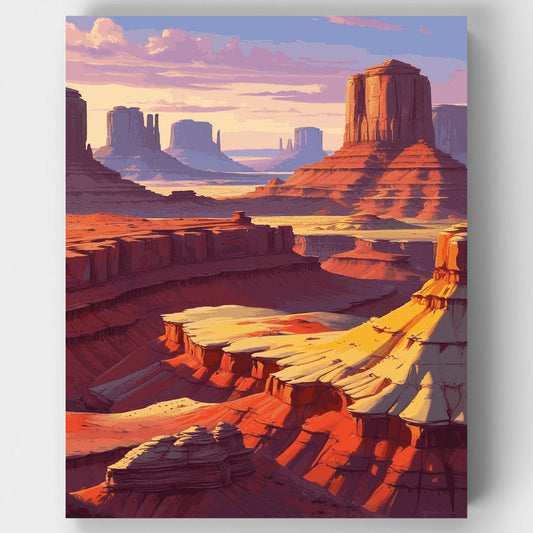 Death Valley National Park Red Rock Formations - Paint by Numbers Kit