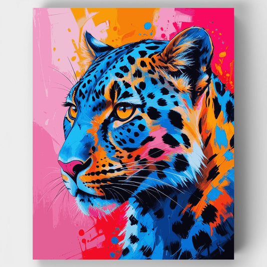 Vibrant Pop Art Leopard - Paint by Numbers Kit