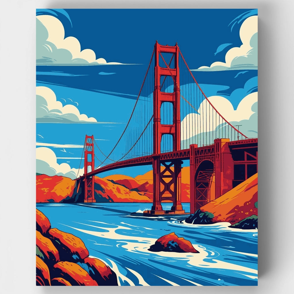 Puente Golden Gate al atardecer - Kit de pintura por números — Estándar