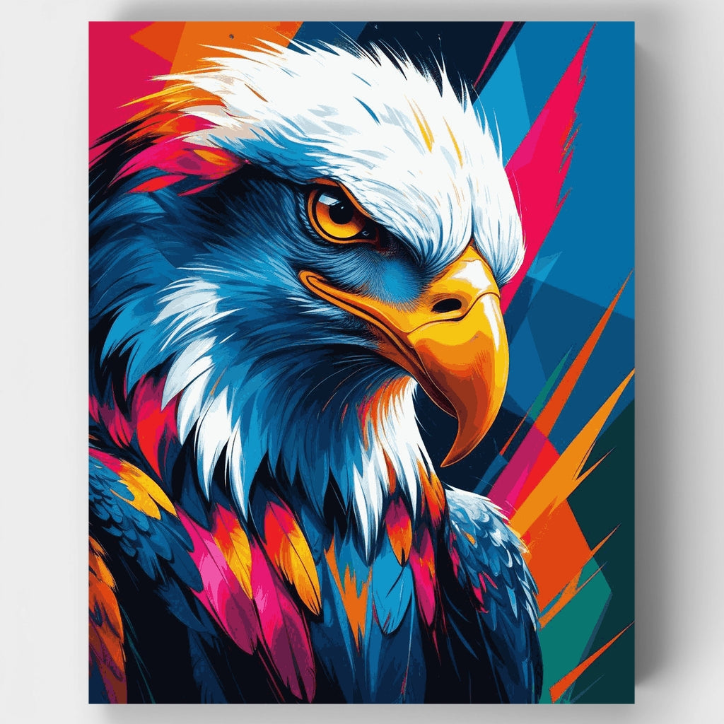 Águila majestuosa en colores llamativos - Kit de pintura por números — Estándar