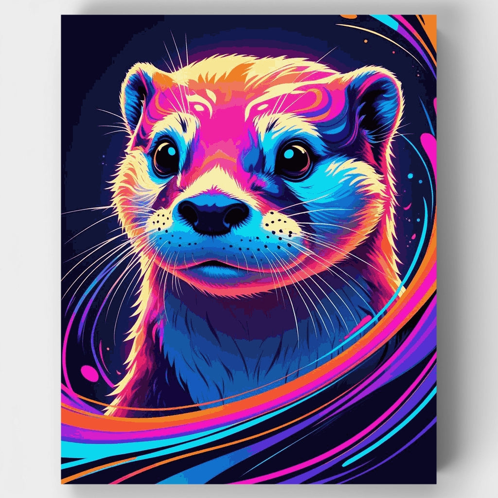 Vibrant Otter Portrait - Paint by Numbers Kit