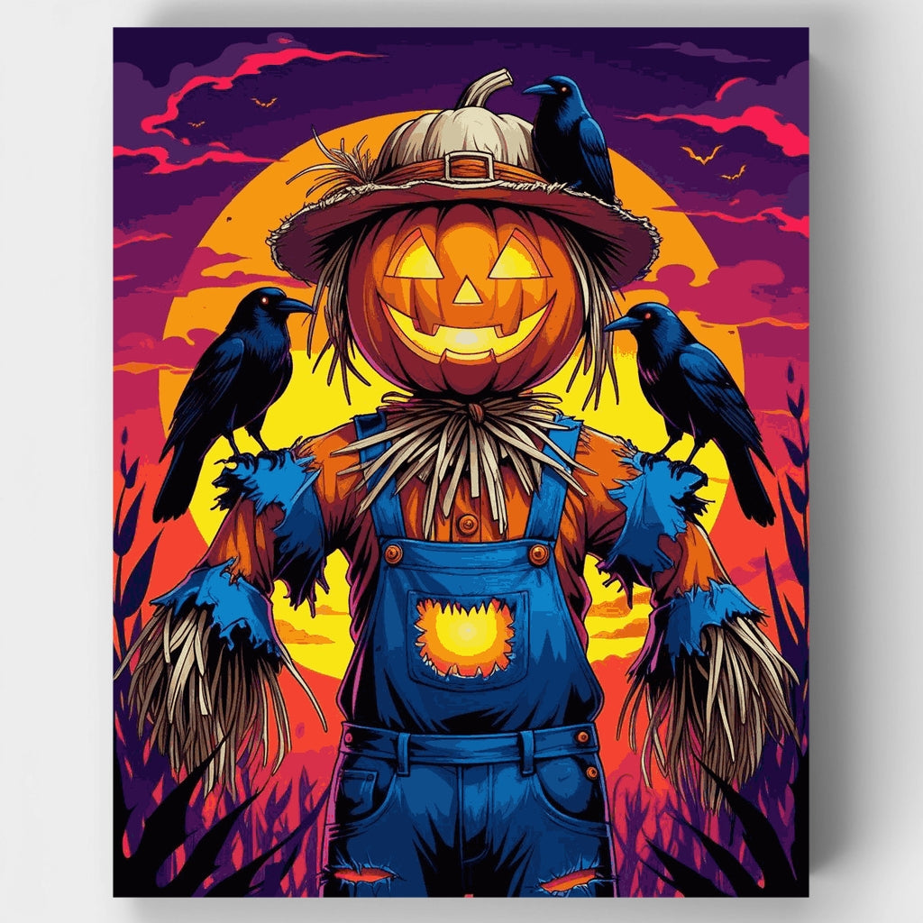Halloween Scarecrow with Crows - Paint by Numbers Kit