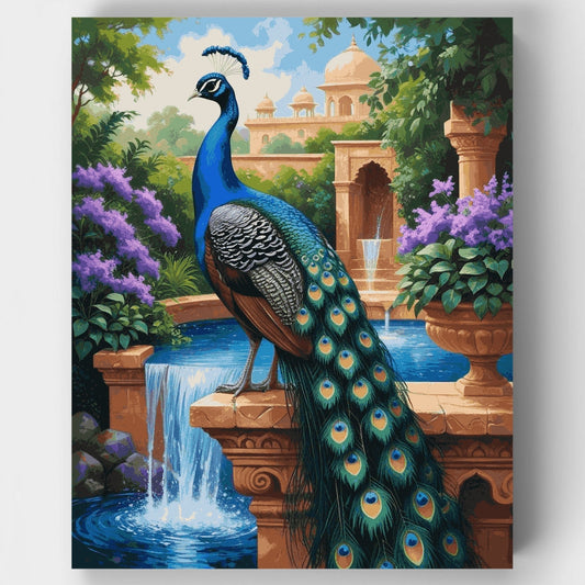 Majestic Peacock in Palace Garden - Paint by Numbers Kit