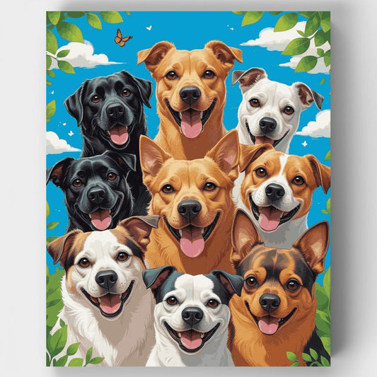 Happy Dog Squad - Paint by Numbers Kit
