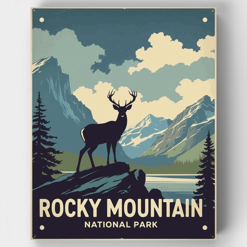 Rocky Mountain National Park Stag Overlook at Mountain Lake - Paint by Numbers Kit