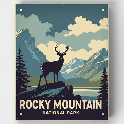 Rocky Mountain National Park Stag Overlook at Mountain Lake - Paint by Numbers Kit