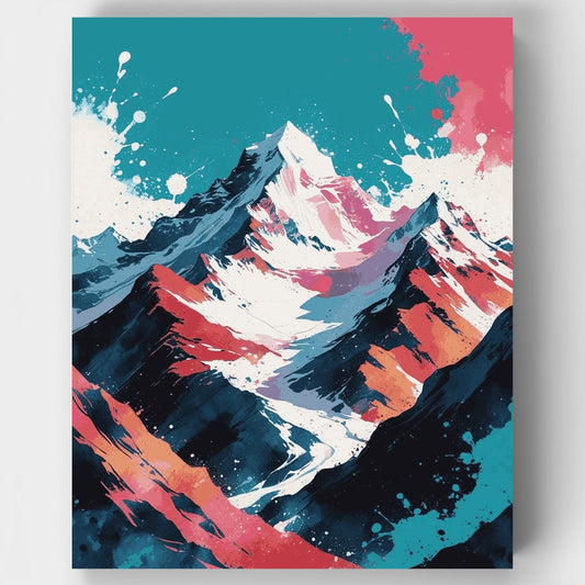 Sagarmatha National Park Colorful Peaks - Paint by Numbers Kit