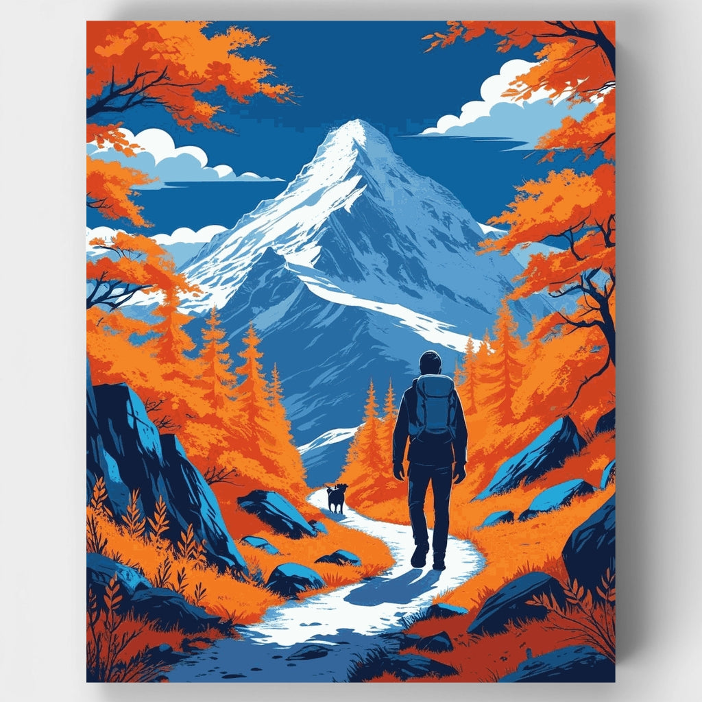 Kit de pintura por números - Sendero de otoño en el Parque Nacional Sagarmatha — Estándar