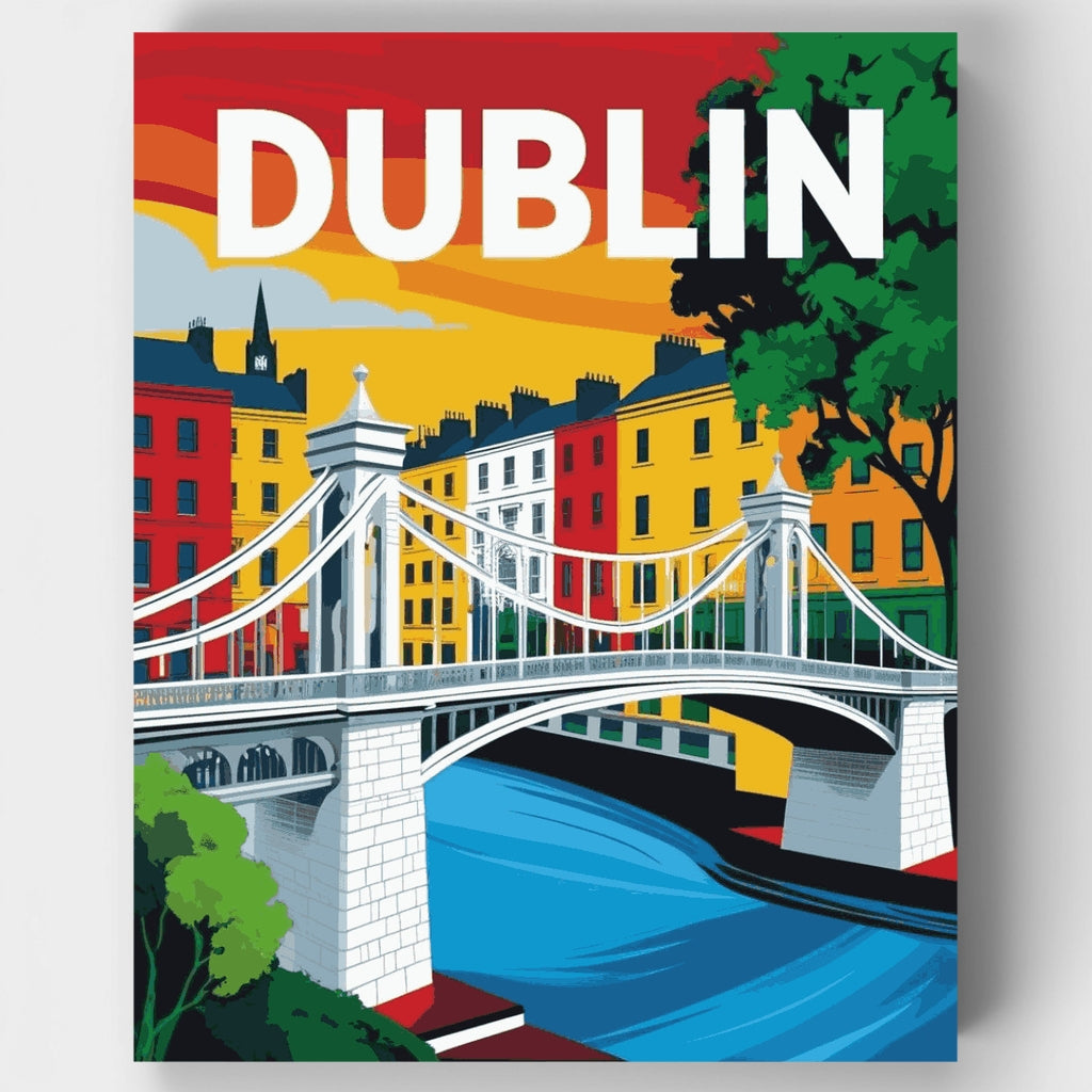 Puente de la ciudad de Dublín - Kit de pintura por números — Estándar