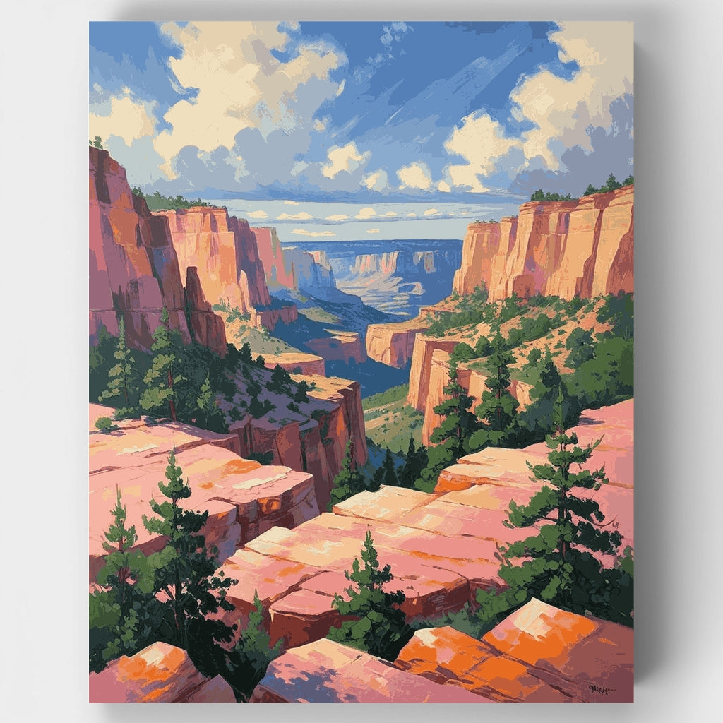 Kit de pintura por números: Mirador del Red Rock Canyon en el Parque Nacional Bryce Canyon — Estándar