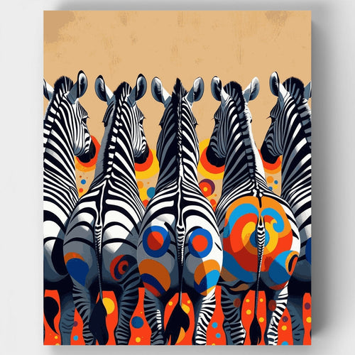 Vibrant Abstract Zebras - Paint by Numbers Kit
