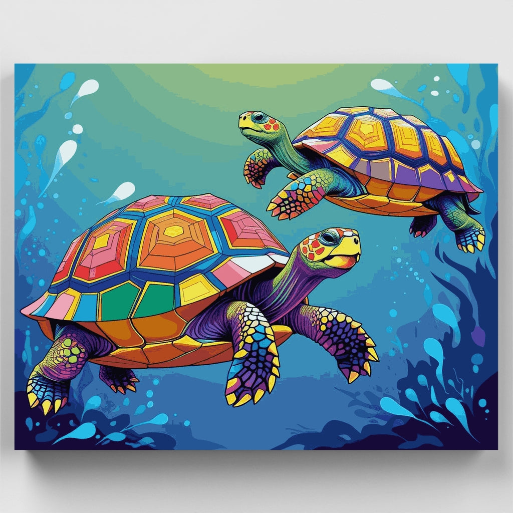 Tortugas marinas vibrantes - Kit de pintura por números — Estándar
