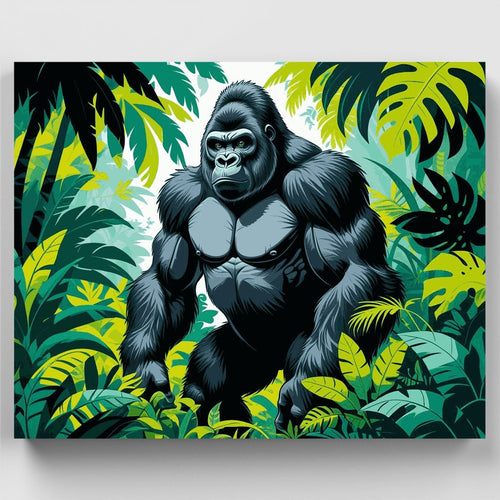 Majestic Gorilla in Jungle - Paint by Numbers Kit