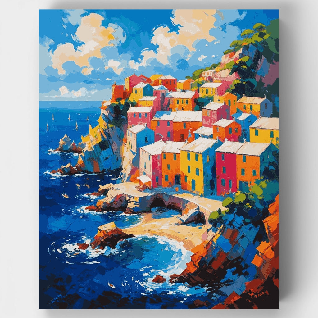 Cinque Terre Seaside Splendor - Paint by Numbers Kit