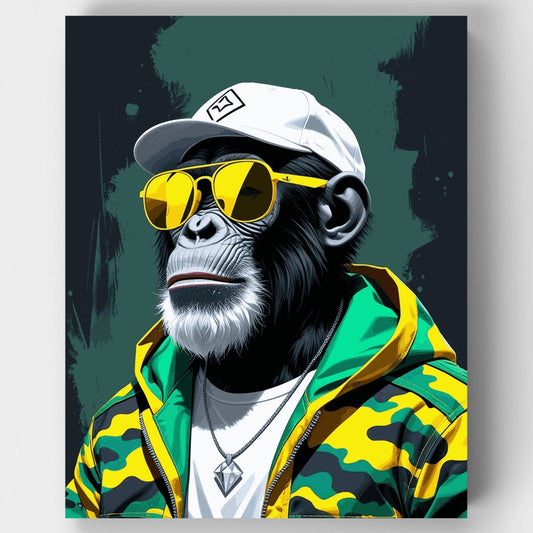 Stylish Chimp in Streetwear - Paint by Numbers Kit