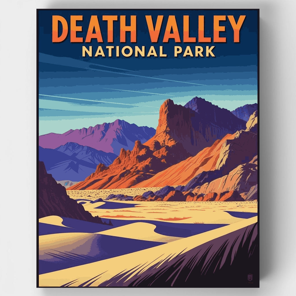Kit de pintura por números: Vista del cañón de las dunas de arena del Parque Nacional del Valle de la Muerte — Estándar