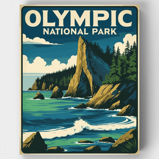 Olympic National Park Rocky Coastal Arch - Paint by Numbers Kit