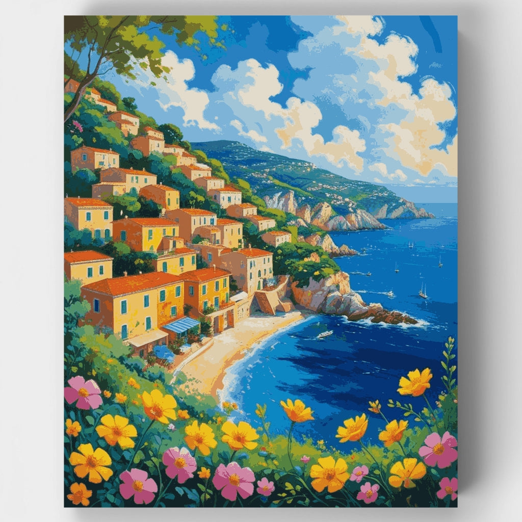 Pueblo de la Costa Amalfitana - Kit de pintura por números — Estándar