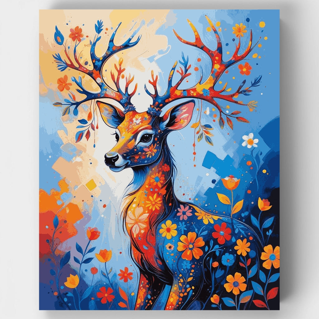 Ciervo floral - Kit de pintura por números — Estándar
