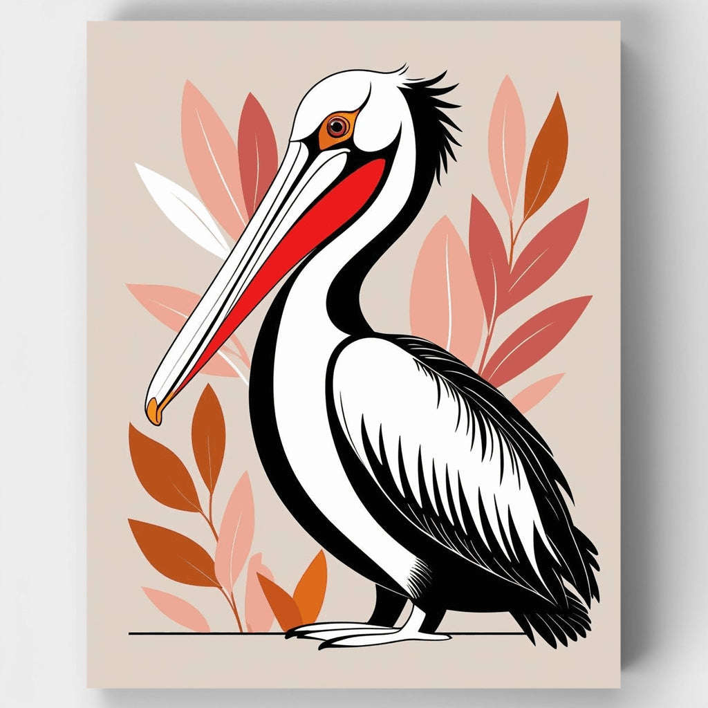 Retrato de pelícano elegante - Kit de pintura por números — Estándar