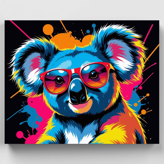 Vibrant Koala with Sunglasses - Paint by Numbers Kit