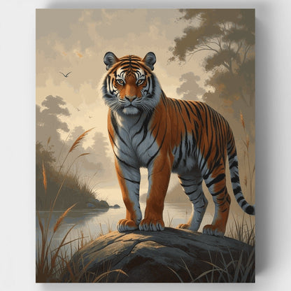 Majestic Tiger by the Water - Paint by Numbers Kit