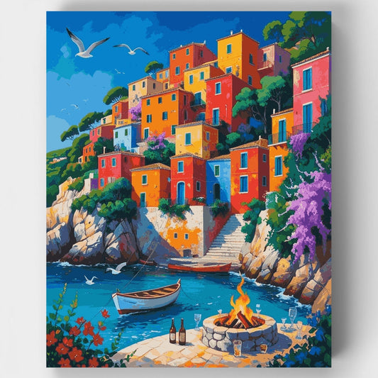 Cinque Terre Fireside Harbor - Paint by Numbers Kit