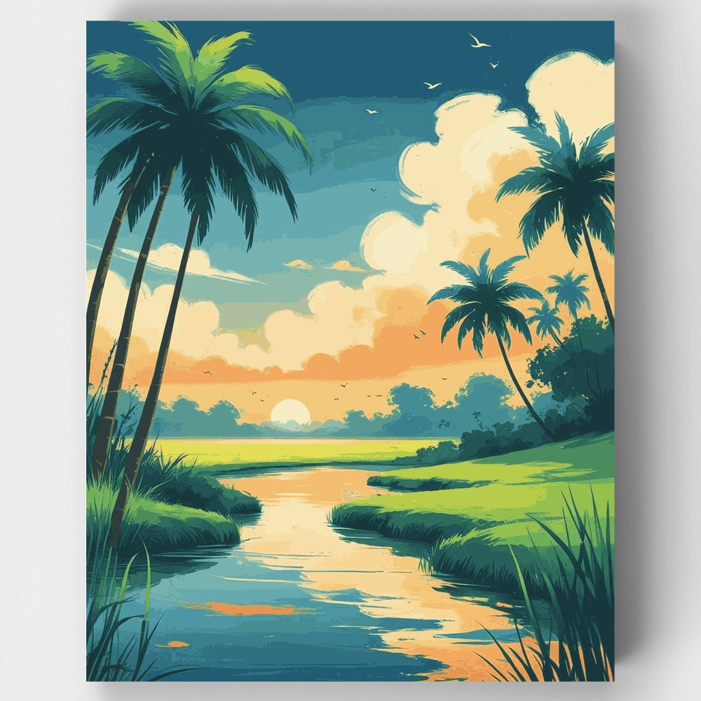 Everglades National Park Tropical Sunset - Paint by Numbers Kit