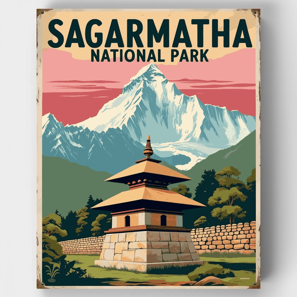 Sagarmatha National Park Temple and Peaks - Paint by Numbers Kit
