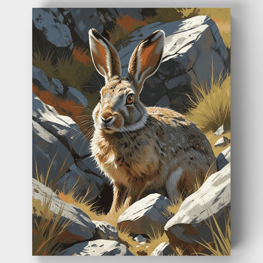 Mountain Hare Among Rocks - Paint by Numbers Kit