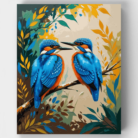 Two Kingfishers - Paint by Numbers Kit